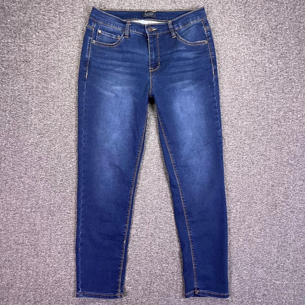Curve Appeal Skinny Jeans Womens 8/29 Dark Blue Casual Stretch Chic Denim 29x26